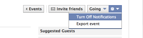 How to turn off Facebook event notifications