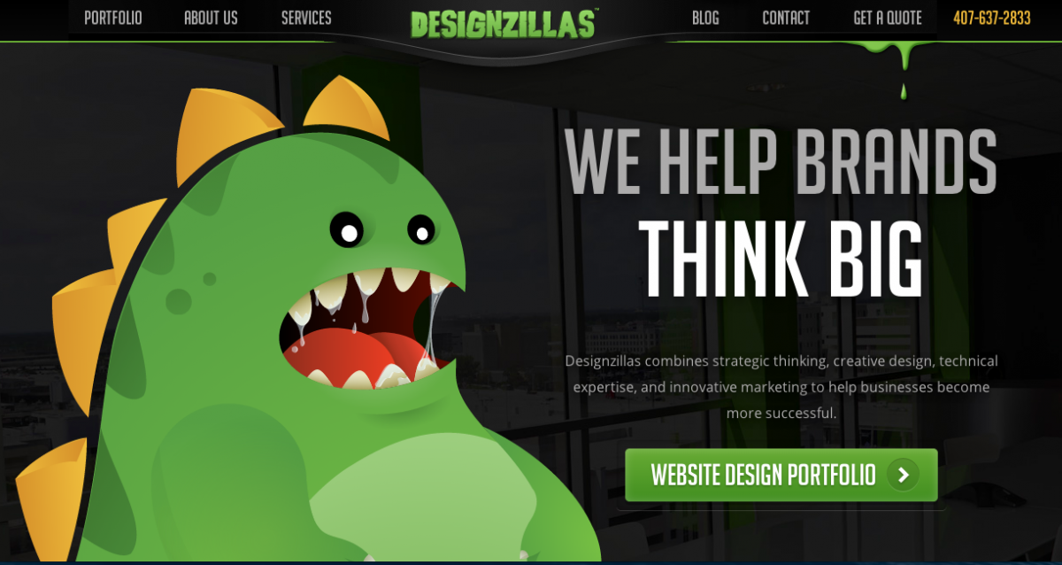 Designzillas homepage screenshot